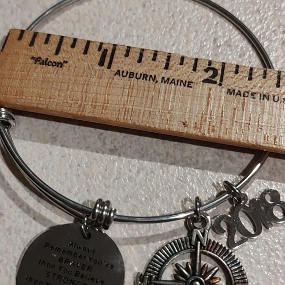 Inspirational Charm Bangle Bracelet Engraved Message'Always remember you're - Picture 9 of 9